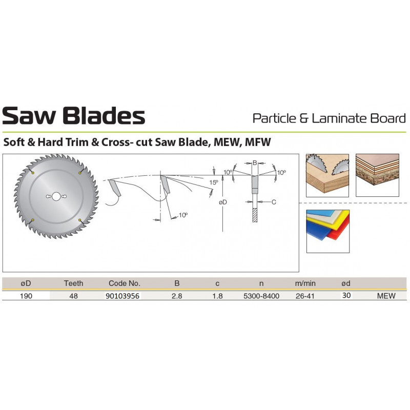 Sawblade 190 X 30 X 048 W,...