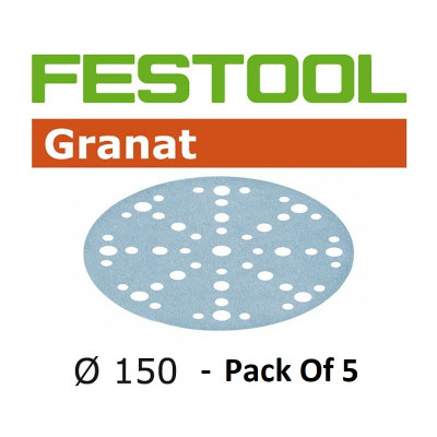 Granat Discs, 150mm, 0080  Multi Hole FESTOOL - Pack - 5