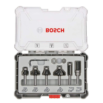 Router Bit Set, 6  Piece Trim & Edging set - 1/4 - Inch Shank, BOSCH