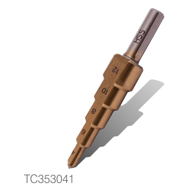Step Drill, 04 - 12mm X 2mm Increments, HSS