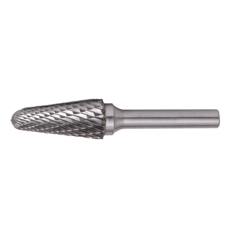 TCT Burrs, Ball Nose Conical, 12mm x 28mm, Shank 6mm