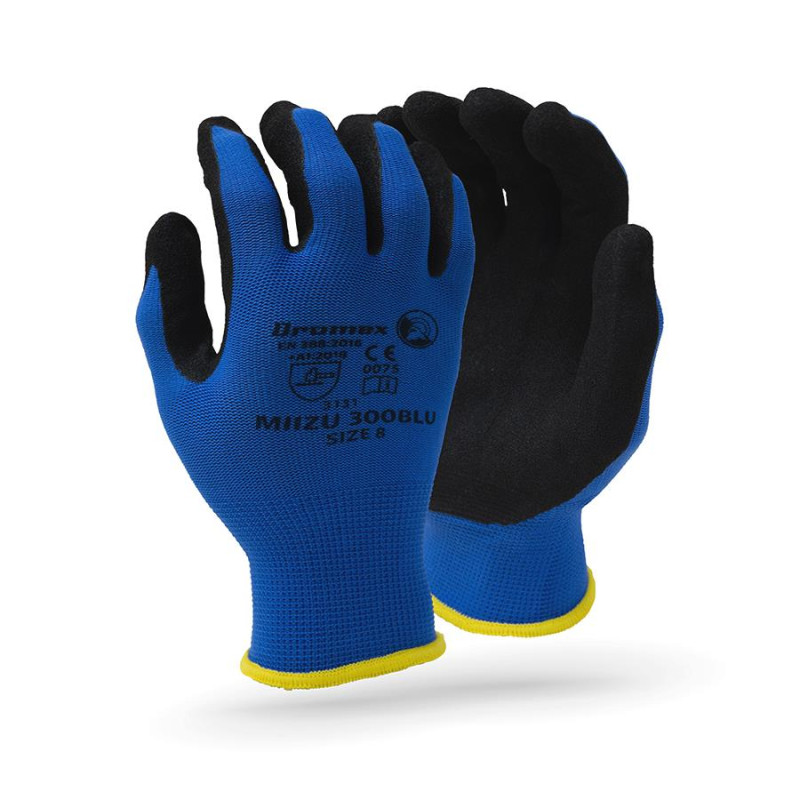 Safety Gloves Latex MIIZU 300,  Size 11, BLUE