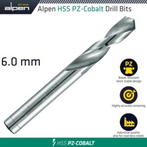 ALP901006#1.jpg. ALPEN COBALT DRILL SHORT BULK 6.00MM