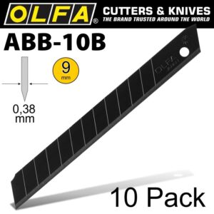BLA ABB10B#1.jpg. OLFA BLADES EXCEL BLACK 10/PK CARDED ULTRA SHARP 9MM