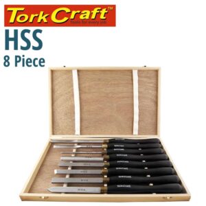 CH10003#1.jpg. CHISEL SET WOOD TURNING HSS 8 PIECE WOODEN CASE