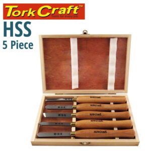CH10005#1.jpg. CHISEL SET WOOD TURNING 300MM HSS 5 PIECE WOOD CASE