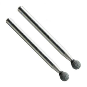 VERM2435#1.jpg. MINI Silicon Carbide Stones Ball 04mm - Shank = 2.35mm QTY 2