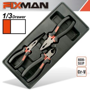 FIX F1BT07#1.jpg. FIXMAN 3-PC PLIERS SET (COMBINATION 8"NCUTTING 7.5" LONG NOSE 8")