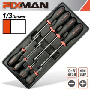 FIX F1BT24#1.jpg. FIXMAN TRAY 8 PIECE SLOTTED AND PHILLIPS SCREWDRIVERS