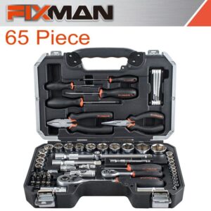 FIX F1BT65#1.jpg. FIXMAN 65 PIECE 1/4" & 1/2" DRIVE SOCKET TOOL SET