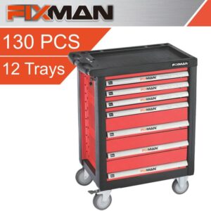 FIX F1RP7-1#1.jpg. FIXMAN 7 DRAWER IND. ROLLER CABINET ON CASTORS WITH 130PC OF STOCK