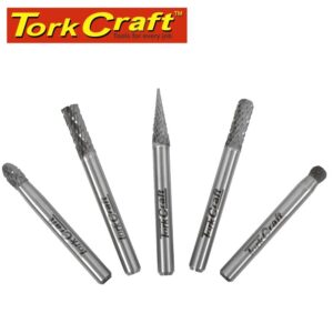 M6501#1.jpg. ROTARY BURR SET 5 PC ASSTD 6MM DIA TUNGSTEN