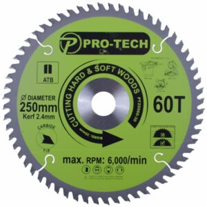 PT25060-30#1.jpg. SAW BLADE TCT 250 X 2.4 X 30 X 60T WOOD PROF.