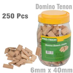 PTD0640#1.jpg. DOMINO TENON 6X40MM 250PC JAR BEECH WOOD