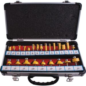TC20507#1.jpg. ROUTER BIT SET 24PC ALUM.CASE 1/4"