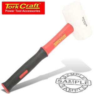 TC613450#1.jpg. HAMMER RUBBER MALLET 450G (16OZ) FIBREGLASS HANDLE WHITE NON MARKING