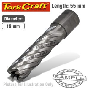 TCAC019-2#1.jpg. ANNULAR HOLE CUTTER HSS 19 X 55MM BROACH SLUGGER BIT