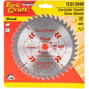 TCD15040#1.jpg. BLADE TCT 150 X 40T 20/16 GENERAL PURPOSE COMBINATION WOOD