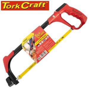 TCHS002#1.jpg. ALUMINUM ALLOY HACKSAW FRAME 300M C/W 1 + 3 FREE BLADES TORK CRAFT
