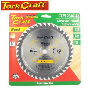 TCP19040-16#1.jpg. BLADE CONTRACTOR 190 X 40T 16MM CIRCULAR SAW TCT