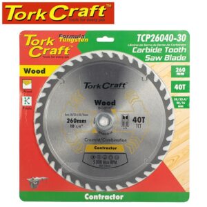 TCP26040-30#1.jpg. BLADE CONTRACTOR 260 X 40T 30/1/20/16 CIRCULAR SAW TCT
