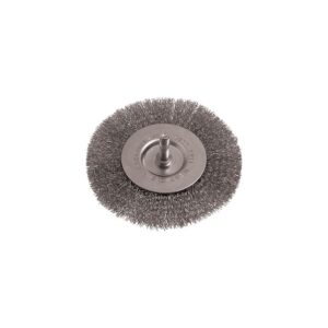 TCW SS10006#1.jpg. WIRE WHEEL BRUSH 100MM 6MM SHAFT STAINLESS STEEL