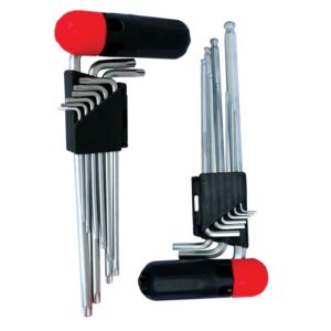 TORKIT007#1.jpg. 9PC ALLEN KEY SET INTERC. HANDLE BALL POINT NT2125 C/W TORX NT2126