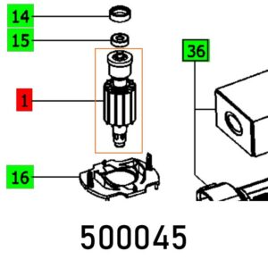 FES500045#1.jpg. FESTOOL Armature, ES 150-5/3 E