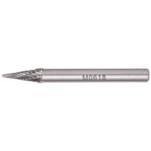 VERTCBU30606 - PTR. TCT Burrs, Conical Straight Point 06mm x 18mm, Shank 6mm