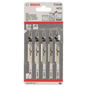 2608630030 #2. BOSCH | Jigsaw Blades T101B Clean Cuts In Softwood - Pack Of 5