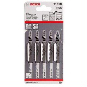2608630030 #1. BOSCH | Jigsaw Blades T101B Clean Cuts In Softwood - Pack Of 5