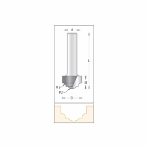 DIM1310014#1.png. BETOP Plunging Classical, 12.7 x 10.5mm - 1/4" Shank
