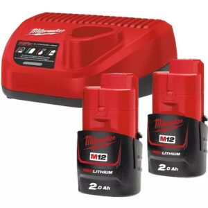 4933459209 #1. MILWAUKEE | Battery Charger KITT 2 X Batt 2.0Ah & Charger - M12NRG-202