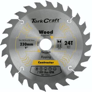TCP23024 - PTR. TORK CRAFT Sawblade 230 X 30 X Z24 - 3.0mm Kerf - Wood