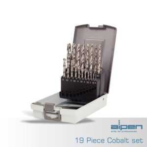 ALP KP19#1.jpg. HSS COBALT DRILL BIT SET 19 PIECE 1.0-10.0MM X 0.5MM IN PLASTC CASE