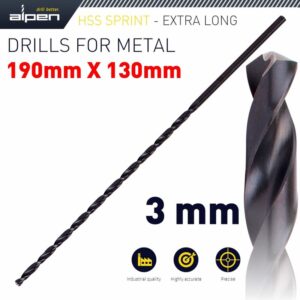 ALP11103#1.jpg. HSS DRILL BIT 3MM 190 X 130 EXTRA LONG