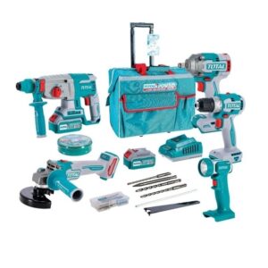 00011241 - PTR. TOTAL TOOLS Combo Kit 5 Pc, 52Nm Drill, 400Nm I/Wrench, B/Grinder, R/Hammer, Torch