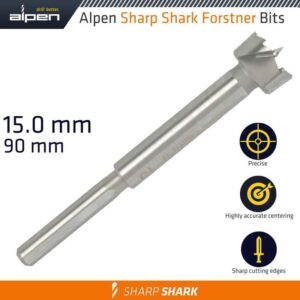 ALP239015#1.jpg. FORSTNER DRILL BIT SHARP SHARK 15MM