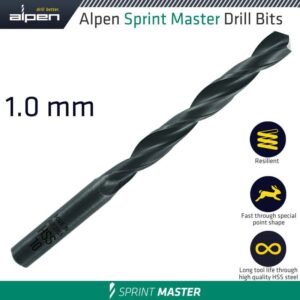 ALP61401-1#1.jpg. HSS SPRINT MASTER 1MM X1 61501 SLEEVED DIN338 ALPEN DRILL BIT