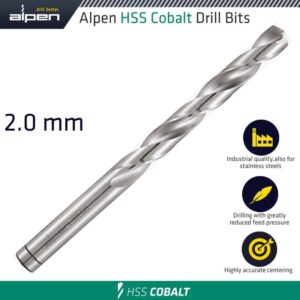 ALP62302#1.jpg. HSS COBALT DRILL BIT 2.0MM